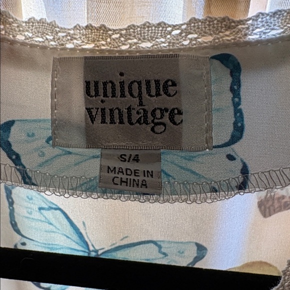 Unique Vintage Blue Butterfly Dress - Picture 2 of 4